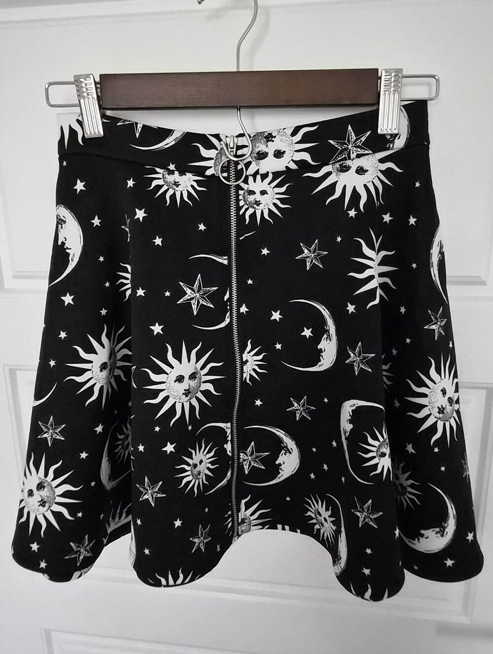 Hot Topic Skirt S Celestial Moon Stars Goth Dark Fairy Whimsygoth Mini